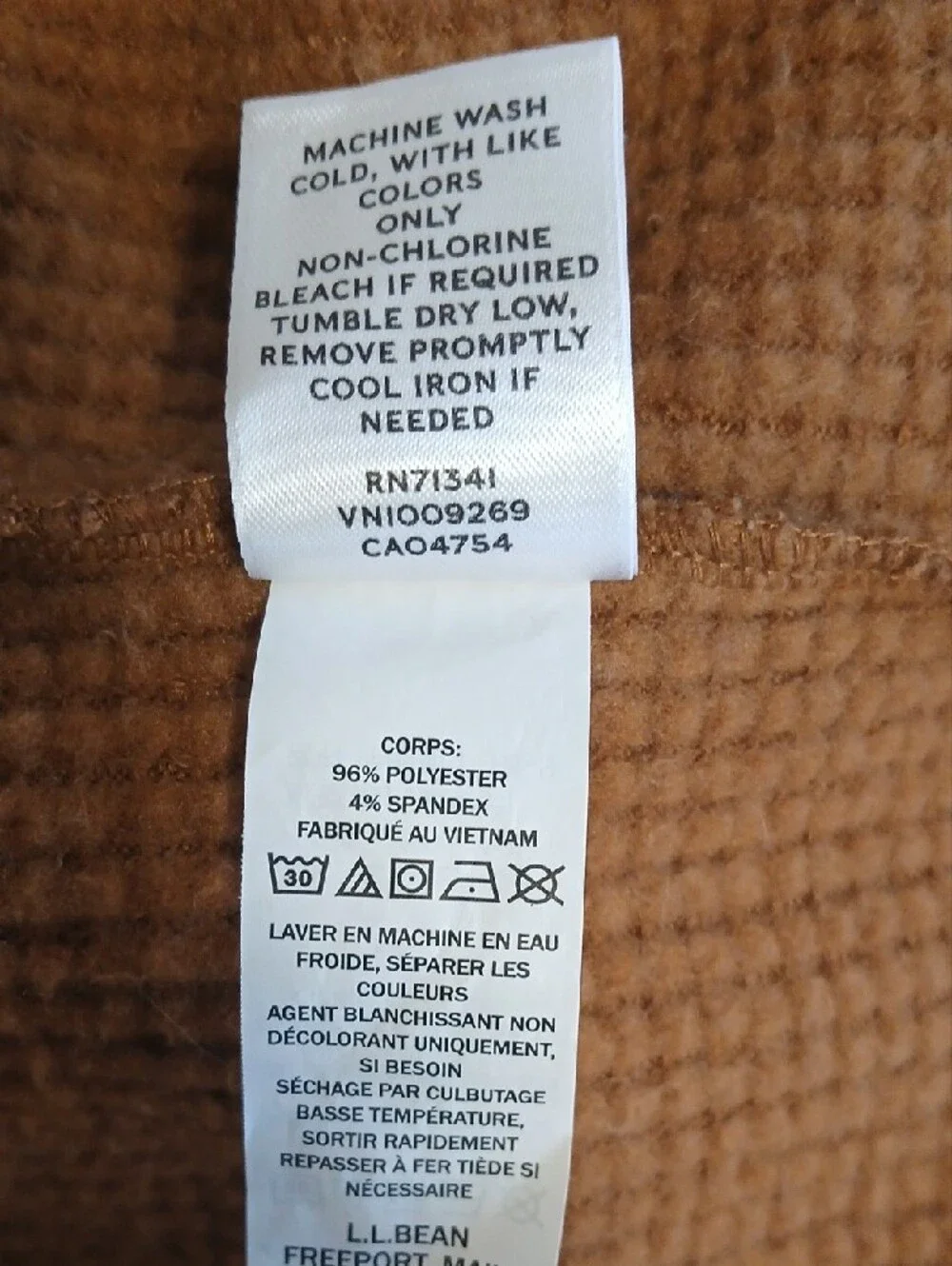 L.L. Bean Men's Ribbed Half-Zip Pullover - Camel Brown